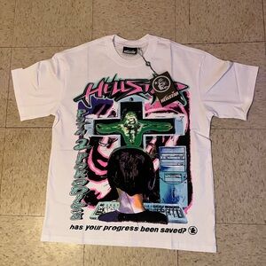 Hellstar Graphic Tee with Neon Cross Artwork